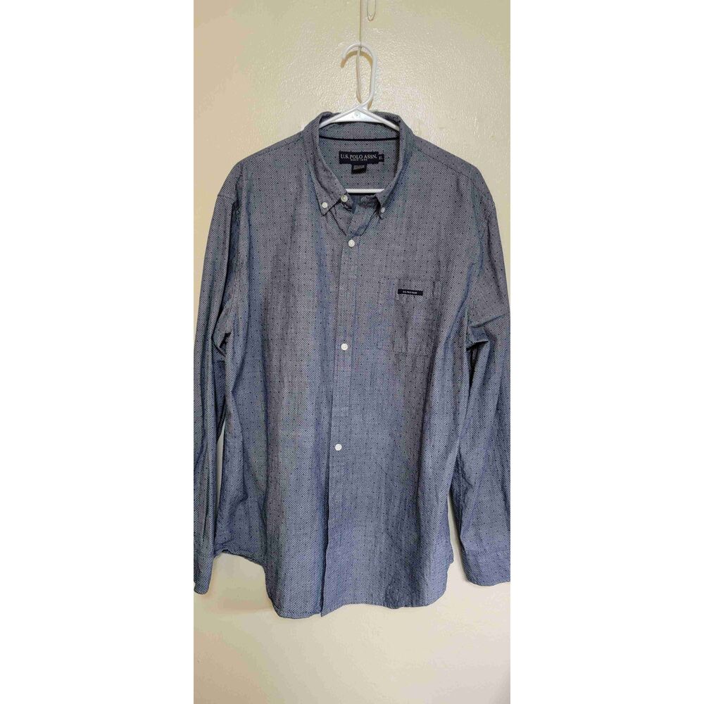 U.S. Polo Assn. 1157300A Pale Blue Long Sleeve Cotton Button Down Pocket Shirt M